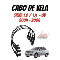Jogo Cabos De Velas Cabo Ignição Fiat Siena 1.0/1.4 - 8V - 2004 - 2006 - XS10563