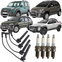 Jogo Cabos e Velas Bravo Doblo Palio Weekend Punto Strada 1.6 1.8 16v E-Torq Flex Após 2015 NGK