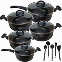 Jogo Caçarola Antiaderente 5 Peças + 5 Espátula De Nylon Jogo Caçarola Antiaderente 5 Peças + 5 Espátula De Nylon