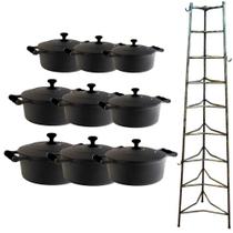 Jogo Caçarola De Silicone Preto T/F 16 Ao 32Cm E Paneleiro Jogo Caçarola De Silicone Preto T/F 16 Ao 32Cm E Paneleiro
