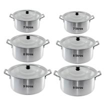 Jogo Caçarola Feijoada Panela Grande Industrial Restaurante 6 Peças