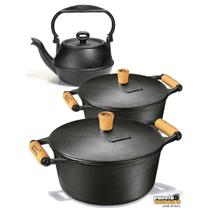 Jogo Caçarola Ferro 4,5 E 6 Litro E Chaleira Panela Mineira Jogo Caçarola Ferro 4,5 E 6 Litro E Chaleira Panela Mineira