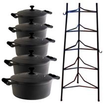 Jogo Caçarola Silicone Preto T/F 16 ao 24cm e Paneleiro Jogo Caçarola Silicone Preto T/F 16 ao 24cm e Paneleiro