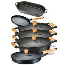 Jogo Caçarolas, Frigideira, Tapioca E Assadeira Ferro Fundido Jogo Caçarolas, Frigideira, Tapioca E Assadeira Ferro Fundido