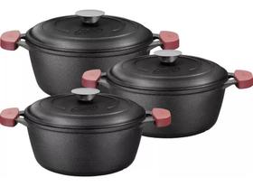 Jogo Caçarolas Nº18, Nº20 E Nº24 Ferro Fundido Tampa Ferro Mta Jogo Caçarolas Nº18, Nº20 E Nº24 Ferro Fundido Tampa Ferro Mta