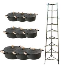 Jogo Caçarolas tampa de ferro 16 a 32cm mais Paneleiro Jogo Caçarolas tampa de ferro 16 a 32cm mais Paneleiro