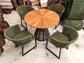 Jogo Cadeira Mesa Corda Náutica Varanda Deck Jardim Sacada