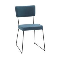 Jogo Cadeira Roma Linho Azul 78x42x57 cm Daf 4 Unidades