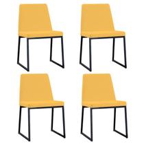 Jogo Cadeira Yanka Linho Amarelo 82x48x54 cm 4 Unidades