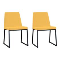 Jogo Cadeira Yanka Linho Amarelo 82x48x54 cm Daf 2 Unidades Jogo Cadeira Yanka Linho Amarelo 82x48x54 cm Daf 2 Unidades
