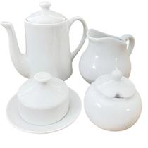 Jogo Café Chá Mesa Posta 4 pçs - Porcelana Branca legítima