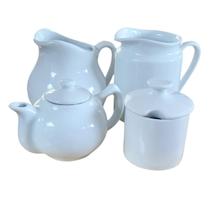 Jogo Café Chá Mesa Posta, Bule Chaleira 400ml + Açucareiro 250ml + Jarra Leiteira 740ml + Jarra Suco 800ml Jogo Café Chá Mesa Posta, Bule Chaleira 400ml + Açucareiro 250ml + Jarra Leiteira 740ml + Jarra Suco 800ml