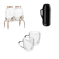 Jogo Café da Tarde Luxo Jarra Xícara Jarra Térmica Suqueira Jogo Café da Tarde Luxo Jarra Xícara Jarra Térmica Suqueira