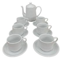 Jogo Café e Chá Mesa Posta 13 peças Porcelana Branca Jogo Café e Chá Mesa Posta 13 peças Porcelana Branca