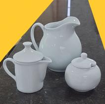 Jogo Café e Chá Mesa Posta 3 peças - Jarra Suco 1,3L + Bule Leiteira 300ML + Açucareiro 350ml