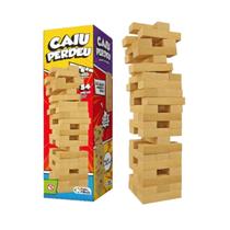 Jogo Caiu Perdeu de Madeira Pais e Filhos Diversão em Família Equilíbrio Coordenação Motora Crianças a Partir de 6 Anos