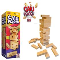jogo caiu perdeu madeira Brinquedo Torre Equilíbrio o mais divertido jogo blocos de montar ajuda no raciocínio - PAIS E FILHO
