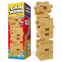 Jogo Caiu Perdeu Pro 54 Peças Madeira MDF Torre Empilhar Roleta Equilíbrio Terremoto Pais e Filhos Jogo Caiu Perdeu Pro 54 Peças Madeira MDF Torre Empilhar Roleta Equilíbrio Terremoto Pais e Filhos