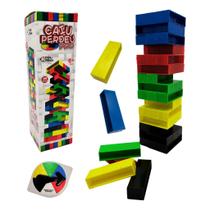 Jogo Caiu Perdeu Pro Brinquedo Infantil Torre Roleta 45 Pçs