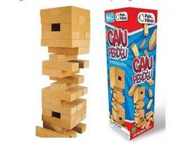 Jogo Caiu Perdeu Torre 54 Pç Jenga Madeira Mdf Pais &amp Filhos