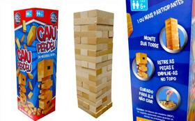 Jogo Caiu Perdeu Torre de Equilíbrio com 54 Blocos de Madeira Diversão para Todas as Idades Jogo Caiu Perdeu Torre de Equilíbrio com 54 Blocos de Madeira Diversão para Todas as Idades