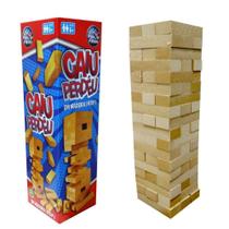 Jogo Caiu Perdeu Torre De Madeira Com 54 Blocos 6A+ Jogo Caiu Perdeu Torre De Madeira Com 54 Blocos 6A+