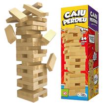 Jogo Caiu Perdeu Torre Madeira Equilíbrio Brinquedo Família