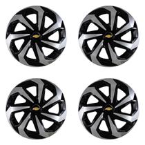 Jogo calota 13 spider preta prata celta corsa prisma classic