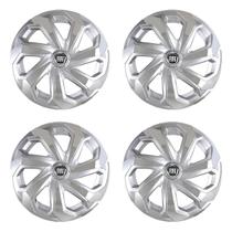 Jogo calota 14 spider prata crome argo cronos mobi