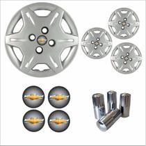 Jogo Calota Aro 13 Corsa Wind 2000 Chevrolet GM + Emblema Resinado + Tampa Ventil Cromada Jogo Calota Aro 13 Corsa Wind 2000 Chevrolet GM + Emblema Resinado + Tampa Ventil Cromada