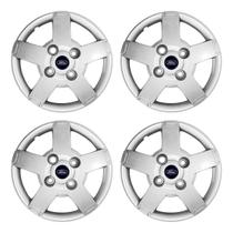 Jogo Calota Aro 13 Ka 08 09 10 11 12 Emblema Resinado Azul