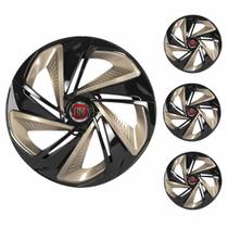 Jogo Calota Aro 13 Nitro X Black Gold Universal + Emblema Resinado Fiat Jogo Calota Aro 13 Nitro X Black Gold Universal + Emblema Resinado Fiat