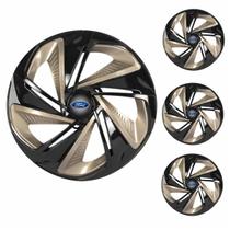 Jogo Calota Aro 13 Nitro X Black Gold Universal + Emblema Resinado Ford Jogo Calota Aro 13 Nitro X Black Gold Universal + Emblema Resinado Ford