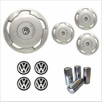 Jogo Calota Aro 13 Orbital Volkswagen + Emblema Resinado + Tampa Ventil Cromada Jogo Calota Aro 13 Orbital Volkswagen + Emblema Resinado + Tampa Ventil Cromada
