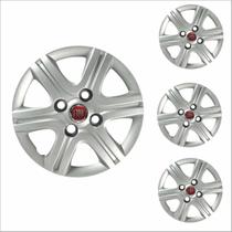 Jogo Calota Aro 13 Palio Fire 2011 à 2013 Fiat + Emblema Resinado