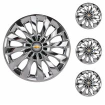 Jogo Calota Aro 13 Passat CC Chrome Universal + Emblema Resinado Chevrolet GM Jogo Calota Aro 13 Passat CC Chrome Universal + Emblema Resinado Chevrolet GM