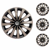 Jogo Calota Aro 13 Passat CC Gold Universal + Emblema Resinado Volkswagen