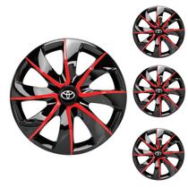 Jogo Calota Aro 13 Prime Black Red Universal + Emblema Resinado Toyota Jogo Calota Aro 13 Prime Black Red Universal + Emblema Resinado Toyota