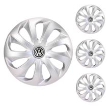 Jogo Calota Aro 13 Velox Silver Universal + Emblema Resinado Volkswagen Jogo Calota Aro 13 Velox Silver Universal + Emblema Resinado Volkswagen