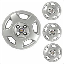 Jogo Calota Aro 14 Corsa Hatch Sedan 2004 Chevrolet GM + Emblema Resinado