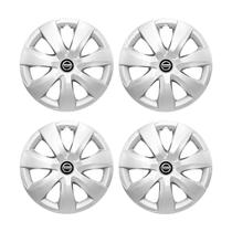 Jogo Calota Aro 14 De Pressão Nissan March Prata + Emblema Jogo Calota Aro 14 De Pressão Nissan March Prata + Emblema