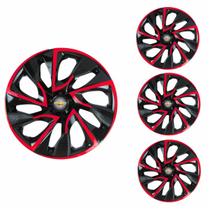 Jogo Calota Aro 14 DS4 Red Cup Universal + Emblema Resinado Chevrolet GM