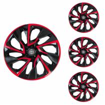 Jogo Calota Aro 14 DS4 Red Cup Universal + Emblema Resinado Citroen