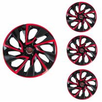 Jogo Calota Aro 14 DS4 Red Cup Universal + Emblema Resinado Fiat