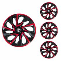 Jogo Calota Aro 14 DS4 Red Cup Universal + Emblema Resinado Renault
