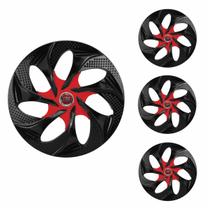 Jogo Calota Aro 14 Evolution Black Red Universal + Emblema Resinado Fiat Jogo Calota Aro 14 Evolution Black Red Universal + Emblema Resinado Fiat