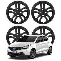 Jogo Calota Aro 14 Fiat Argo 2021 Cubo Baixo Preto Fosco
