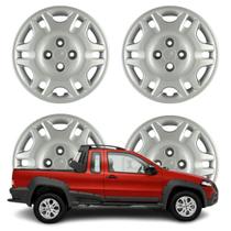 Jogo Calota Aro 14 Fiat Strada/ Weekend 2009 Cubo Alto Prata 059CA-PTA-U