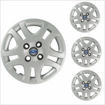 Jogo Calota Aro 14 Ford Fiesta 2011 2013 Sedan Hatch Grid Prata 4 Peças Jogo Calota Aro 14 Ford Fiesta 2011 2013 Sedan Hatch Grid Prata 4 Peças