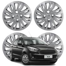 Jogo Calota Aro 14 Ford KA 2019-2020 Cubo Baixo Prata